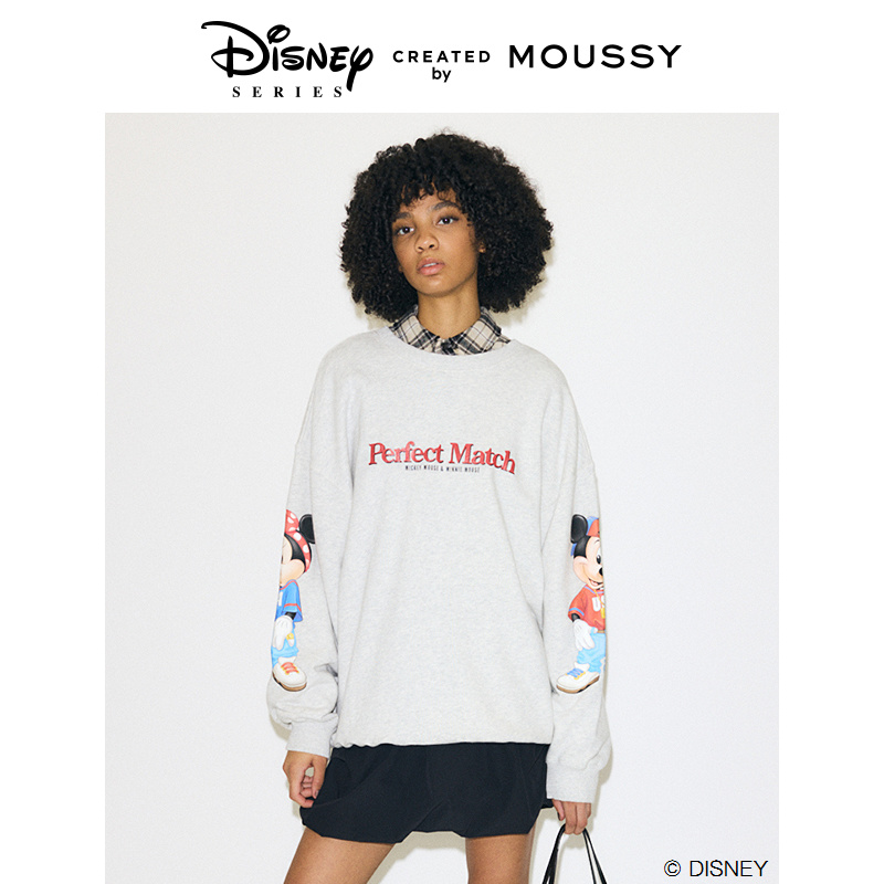 MOUSSY 冬季新品迪士尼联名米奇米妮印花卫衣女010HAY90-0661