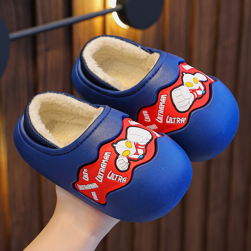 昌祥回力秋冬季儿童棉拖鞋包跟保暖防水外穿婴幼儿1-3岁加绒可爱