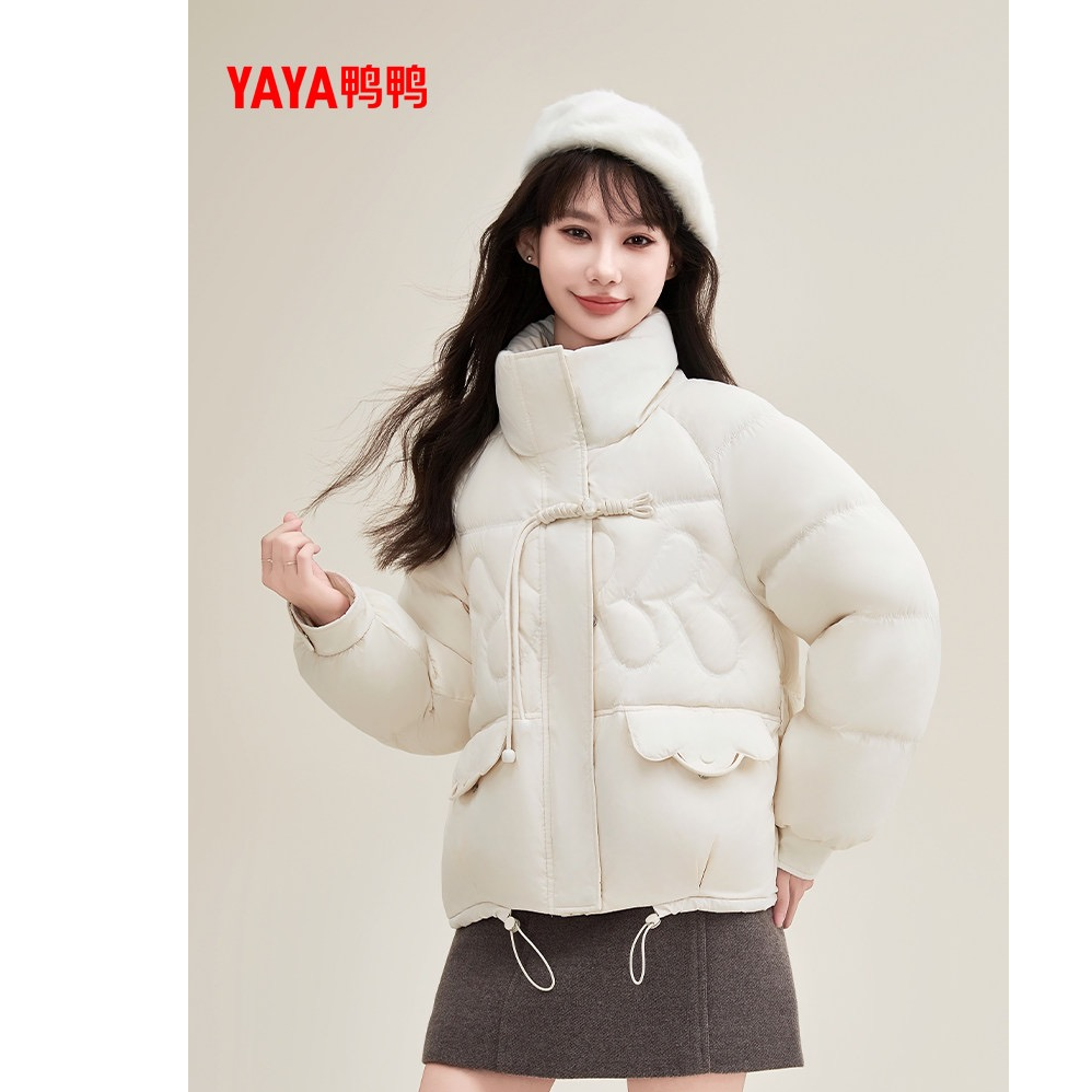 YAYA女士鸭鸭羽绒服女秋冬小个子短款面包服新款韩版宽松鸭绒外套