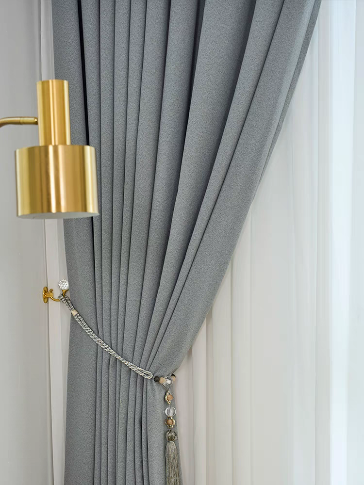 新款复古羊绒 2024美拉德色系 超柔手感美式复古风  高定窗帘