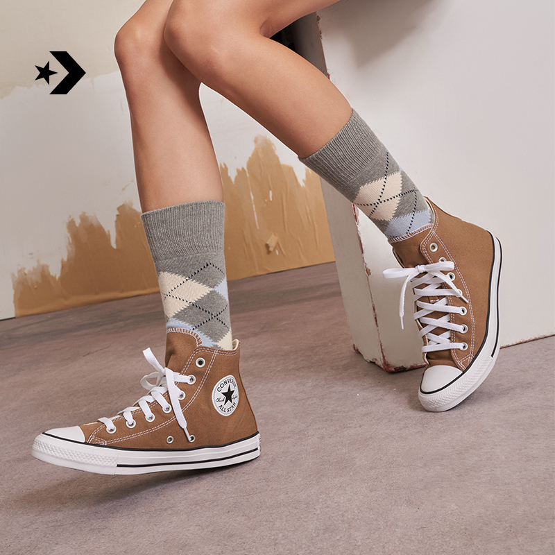 【流光风】匡威AllStar男女高帮帆布鞋运动鞋沙丘色A00786C