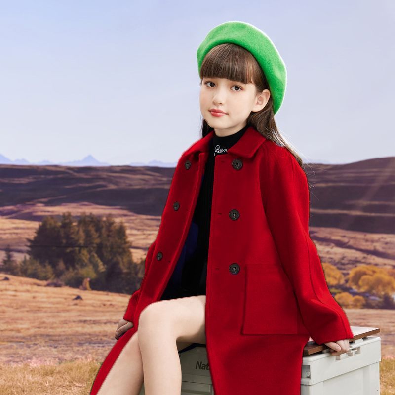 轻奢女童双面羊绒大衣高端定制大衣呢大衣秋冬款儿童羊绒大衣外套