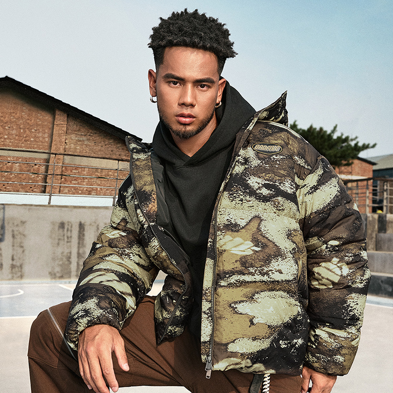 【防风防泼水】李宁反伍BADFIVE羽绒服男子宽松80%鸭绒短款AYMU197