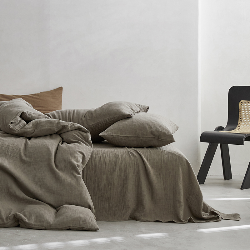 【单品】极简风│母婴级A类全棉双层纱皱皱纱 单被套  单床单 单枕套