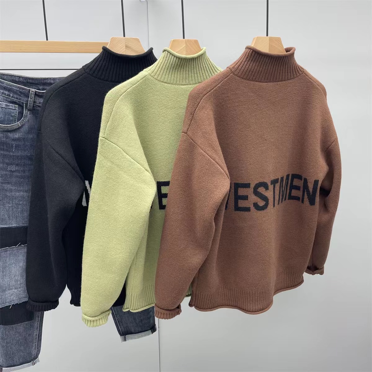 复古毛衣外套男春秋季加厚宽松慵懒风开衫线衣百搭立领痞帅针织衫