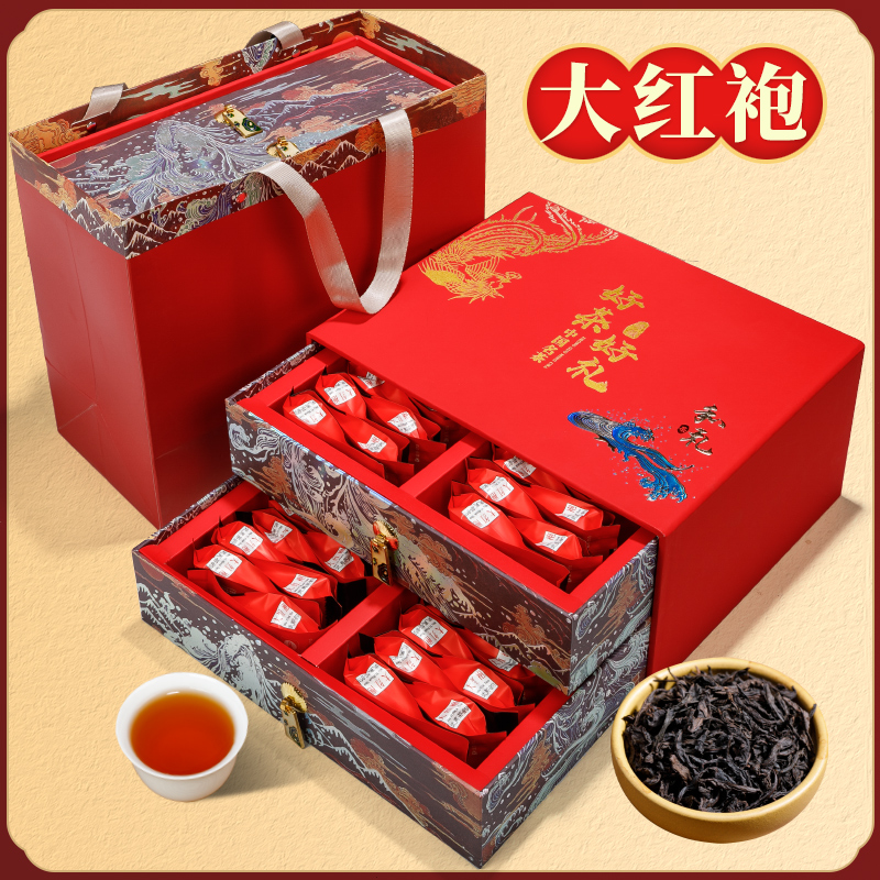 年货春节送礼大红袍茶叶500g礼盒装送亲戚长辈武夷山茶叶岩茶