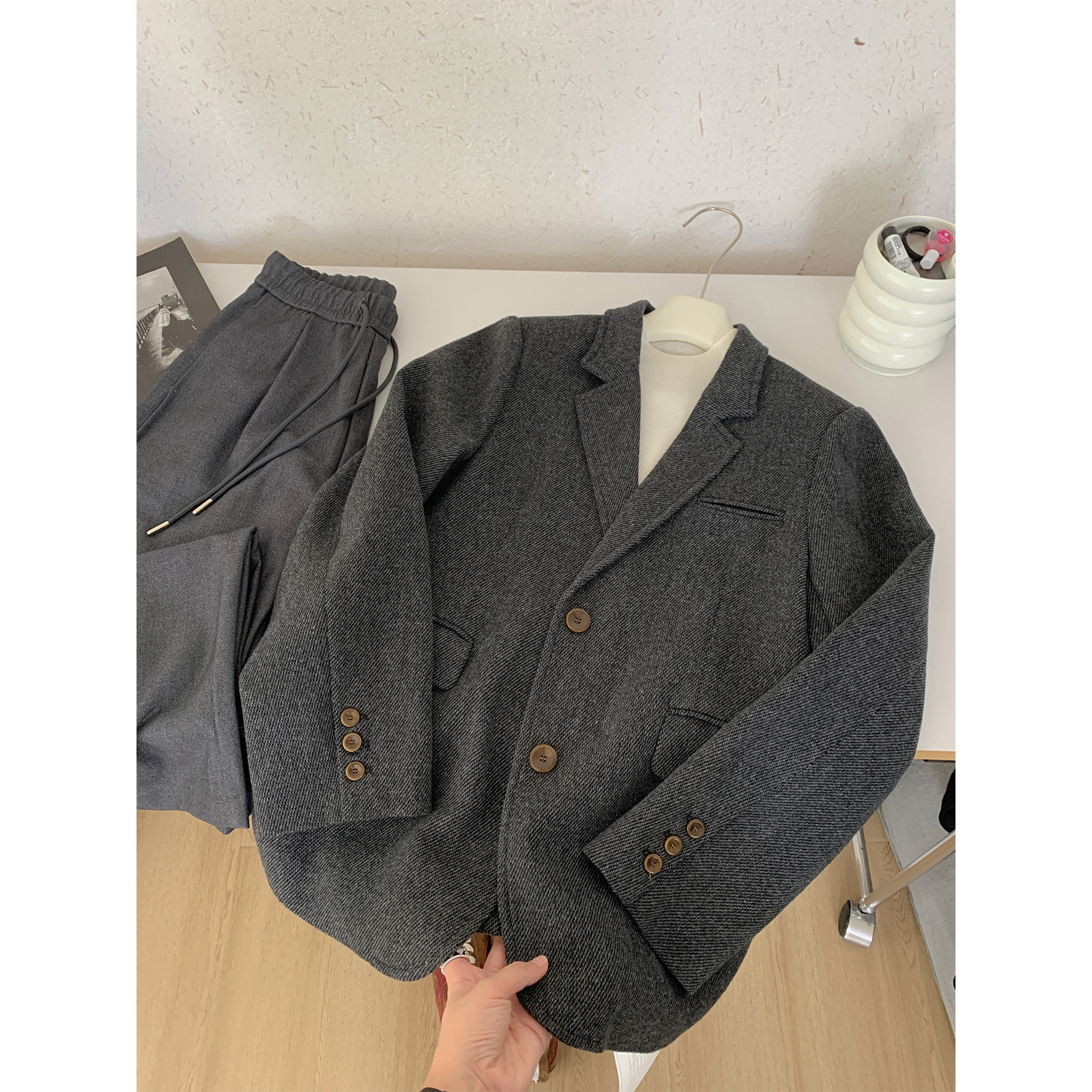 苏安家｜老钱西装 今年只做这一件 灰色羊毛呢腔调西装外套