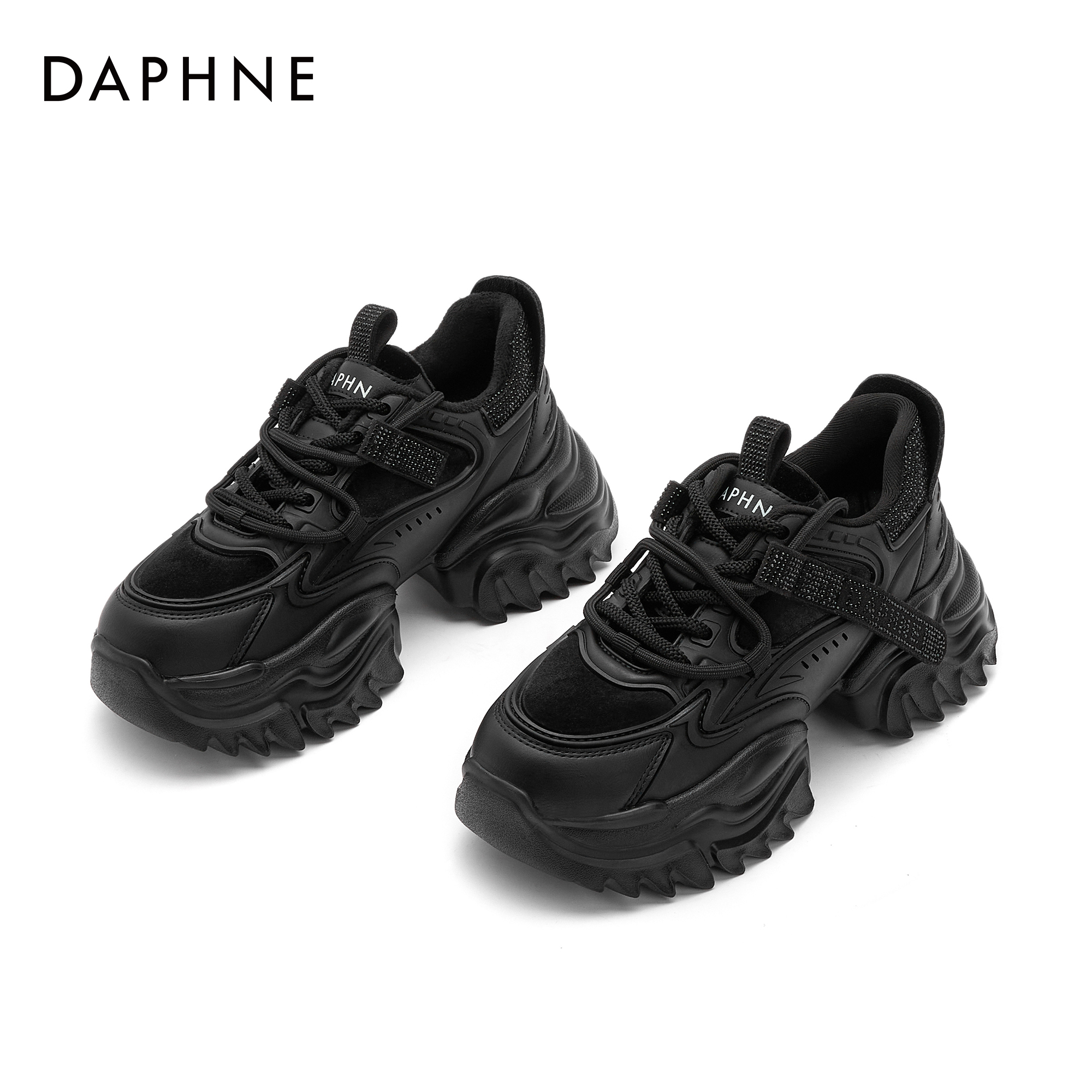 Daphne/达芙妮舒适厚底老爹鞋新款休闲运动鞋潮流百搭系带鞋