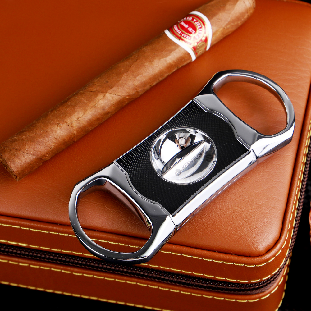 （清仓处理）KEENSUN茄神 不锈钢锌合金雪茄剪 便携V形雪茄剪精美