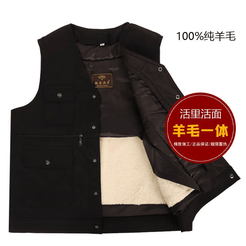 男士羊羔毛马甲，皮毛一体活里活面可拆卸