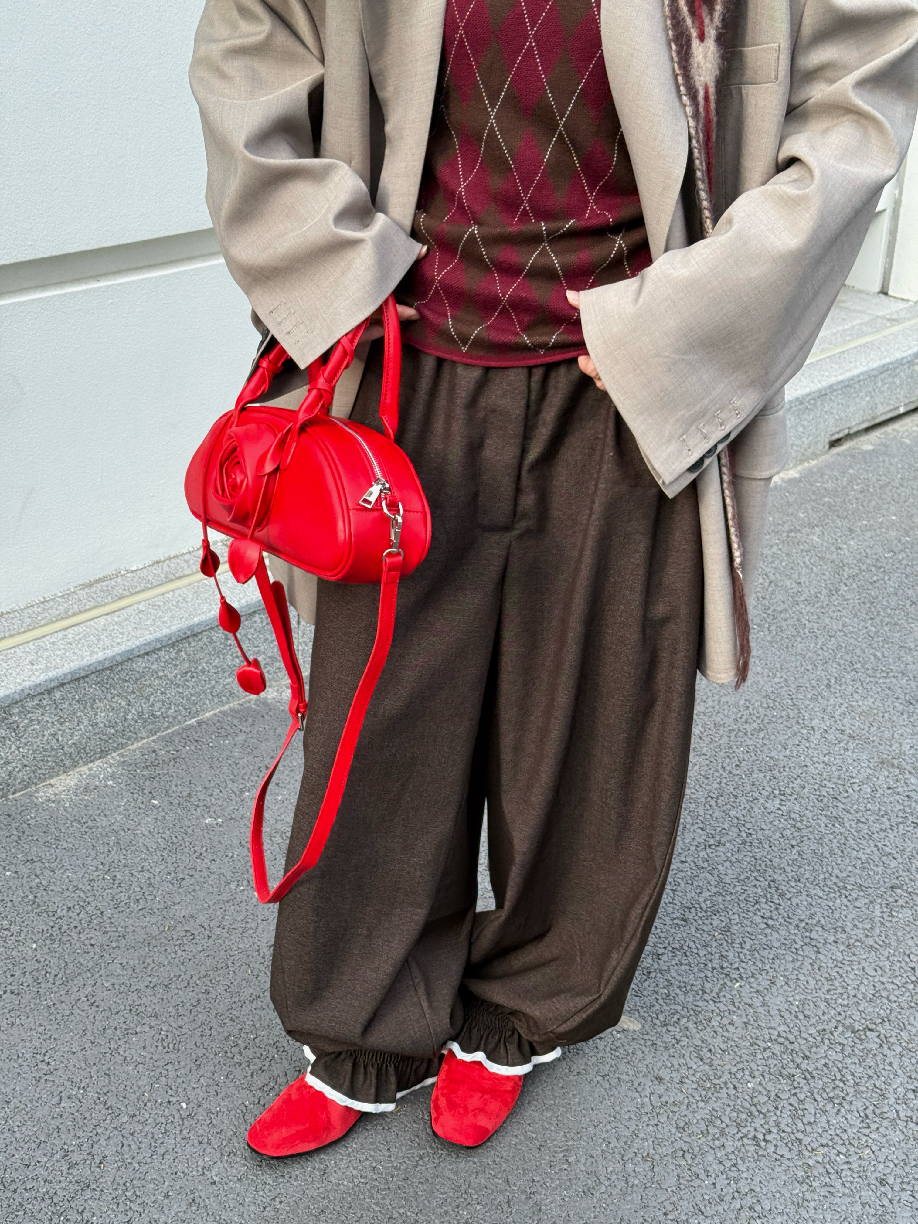 HELLOTANGO《新锐姿态》小众设计宽松显瘦束脚西裤84873#