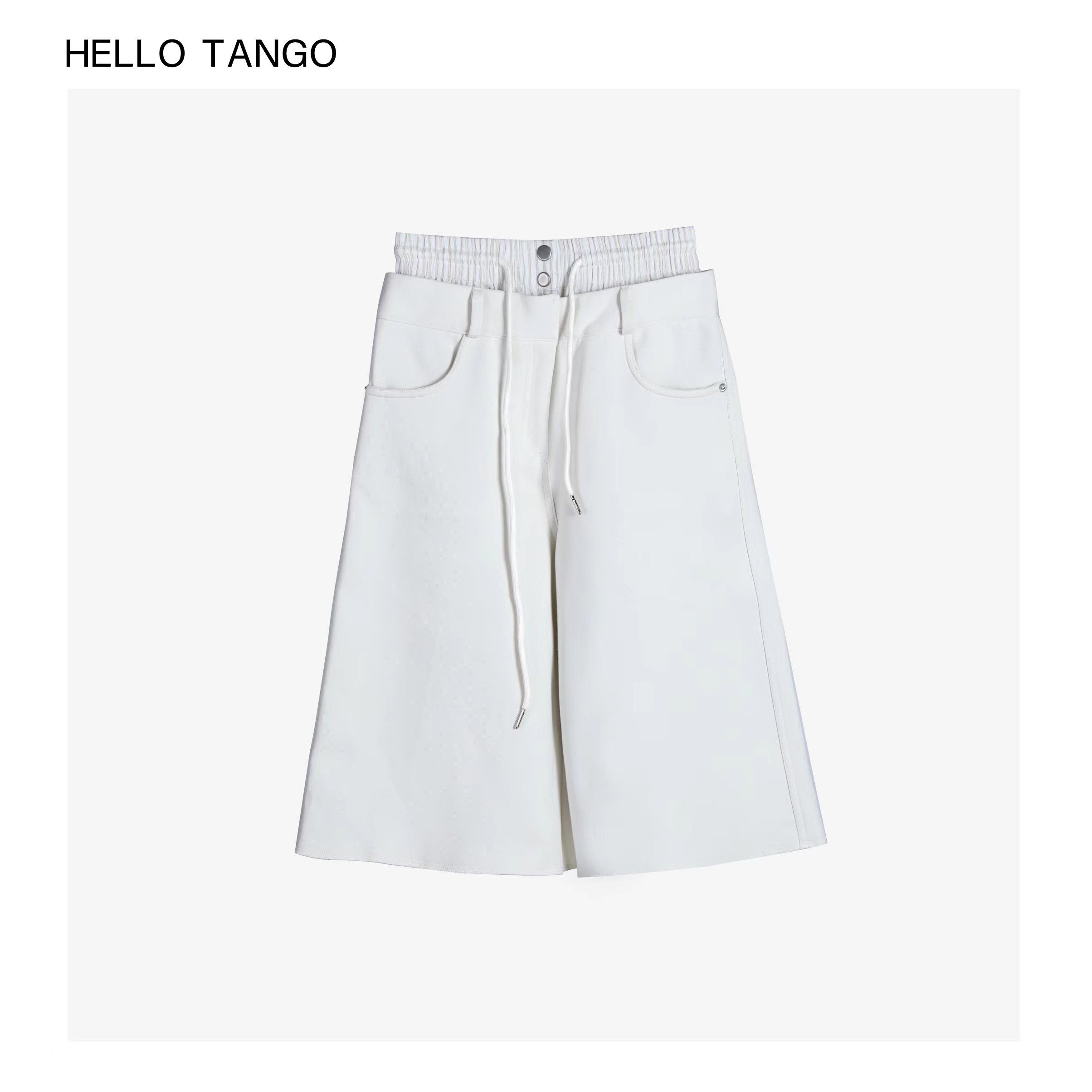 HELLOTANGO《限定周刊》小众时尚阔腿宽松百搭休闲六分裤84324#