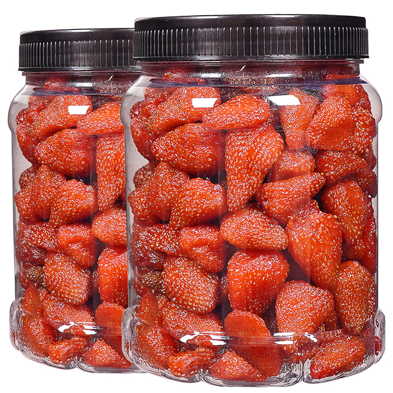 整颗草莓干500g250g罐装水果干果脯蜜饯孕妇休闲零食冻干网红营养