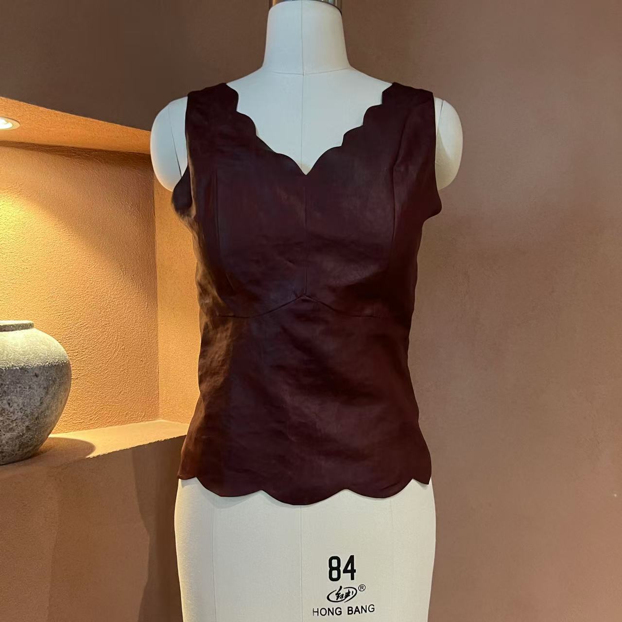 多元国风 新中式重磅桑蚕丝香云纱背心 MU90002