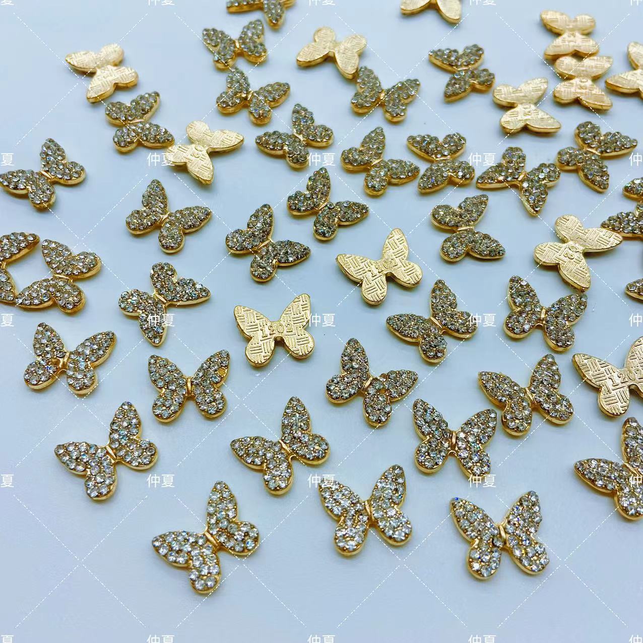 懒虫饰品  合金满钻小蝴蝶 DIY合金材料配件辅料