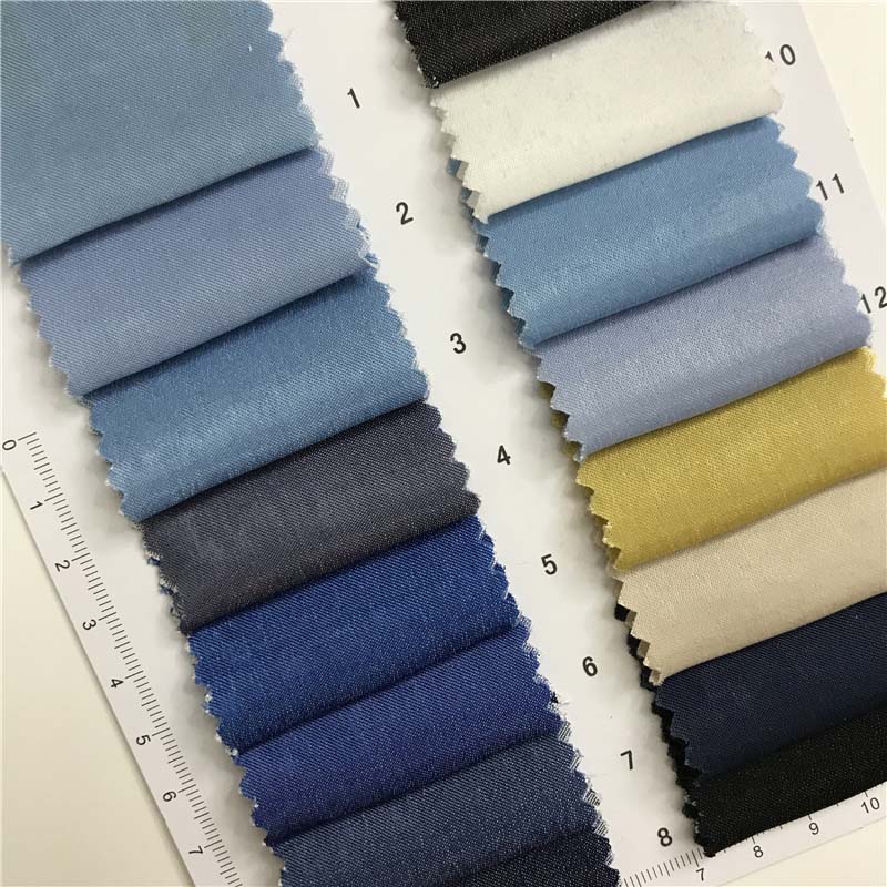 仿丝绸牛仔面料16个颜色现货供应 厂家直销 时尚时装面料 43024