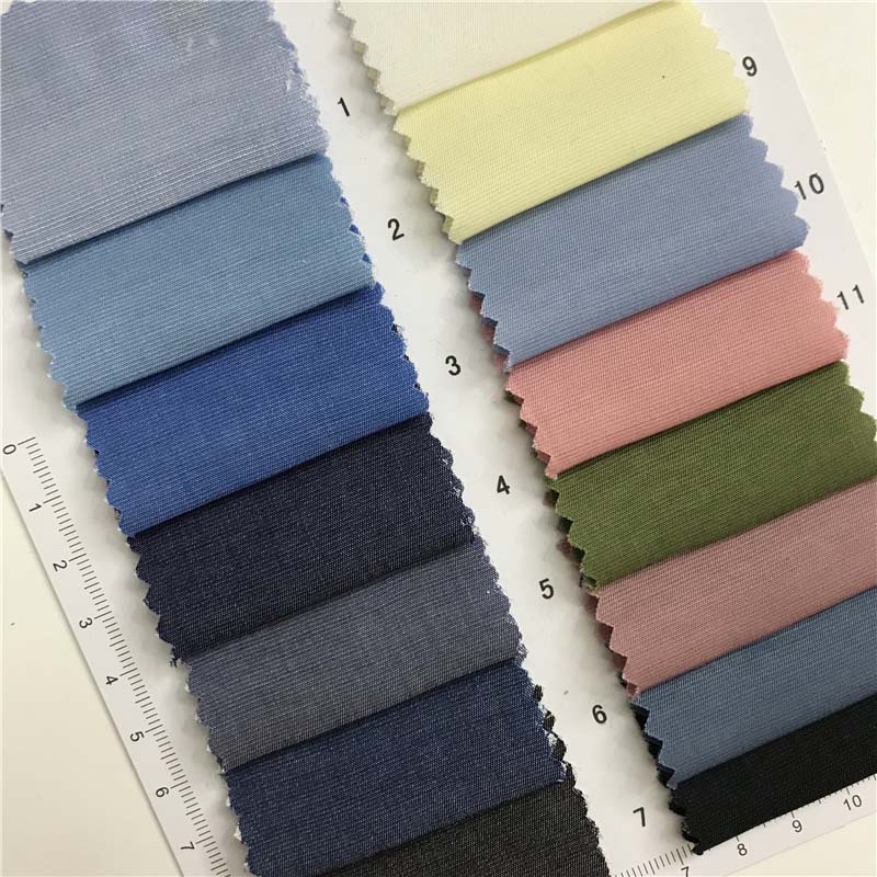 仿丝绸牛仔面料15个颜色现货供应 厂家直销 时尚时装面料 43027