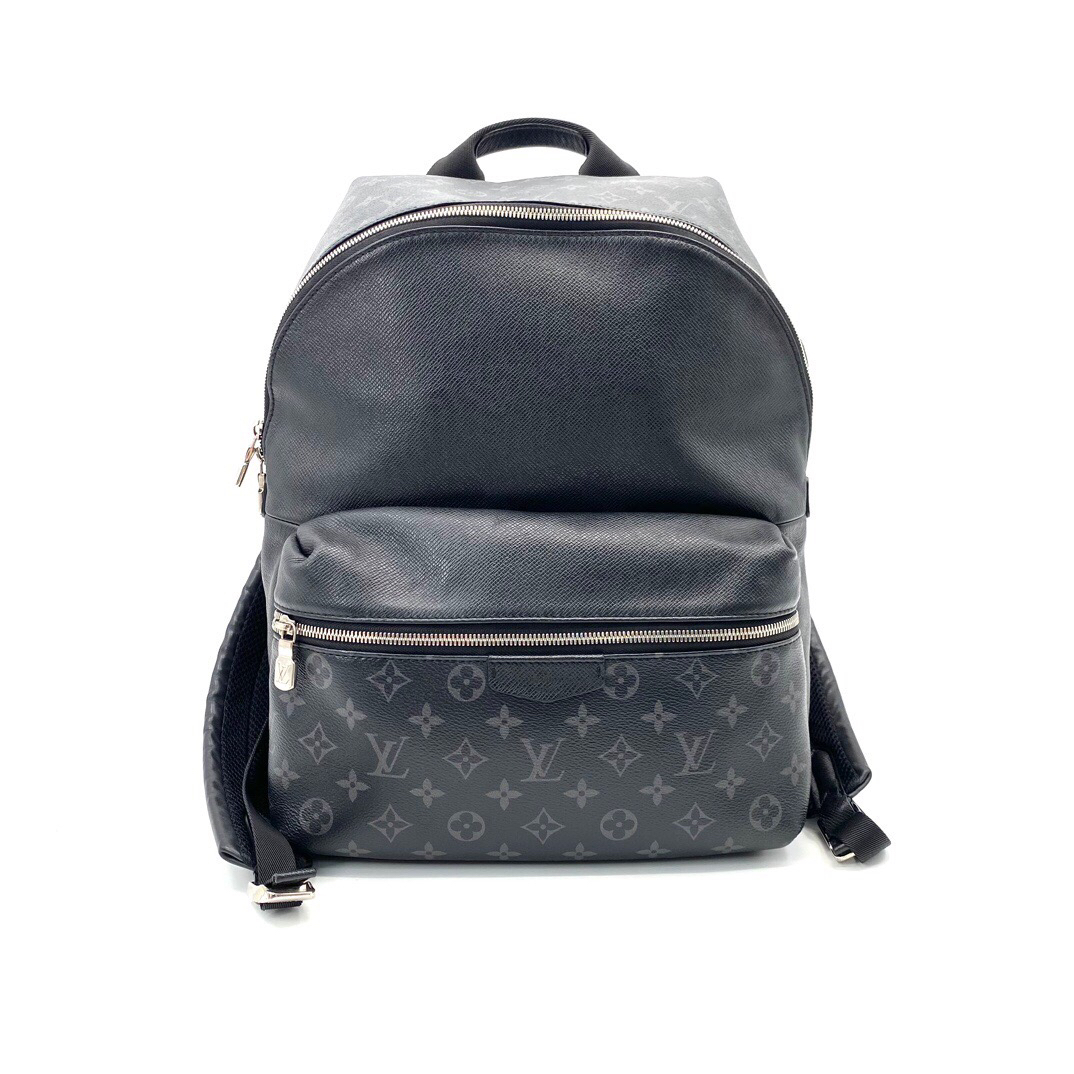 95新 LouisVuitton/路易威登 黑老花拼皮discovery双肩尺寸30/40