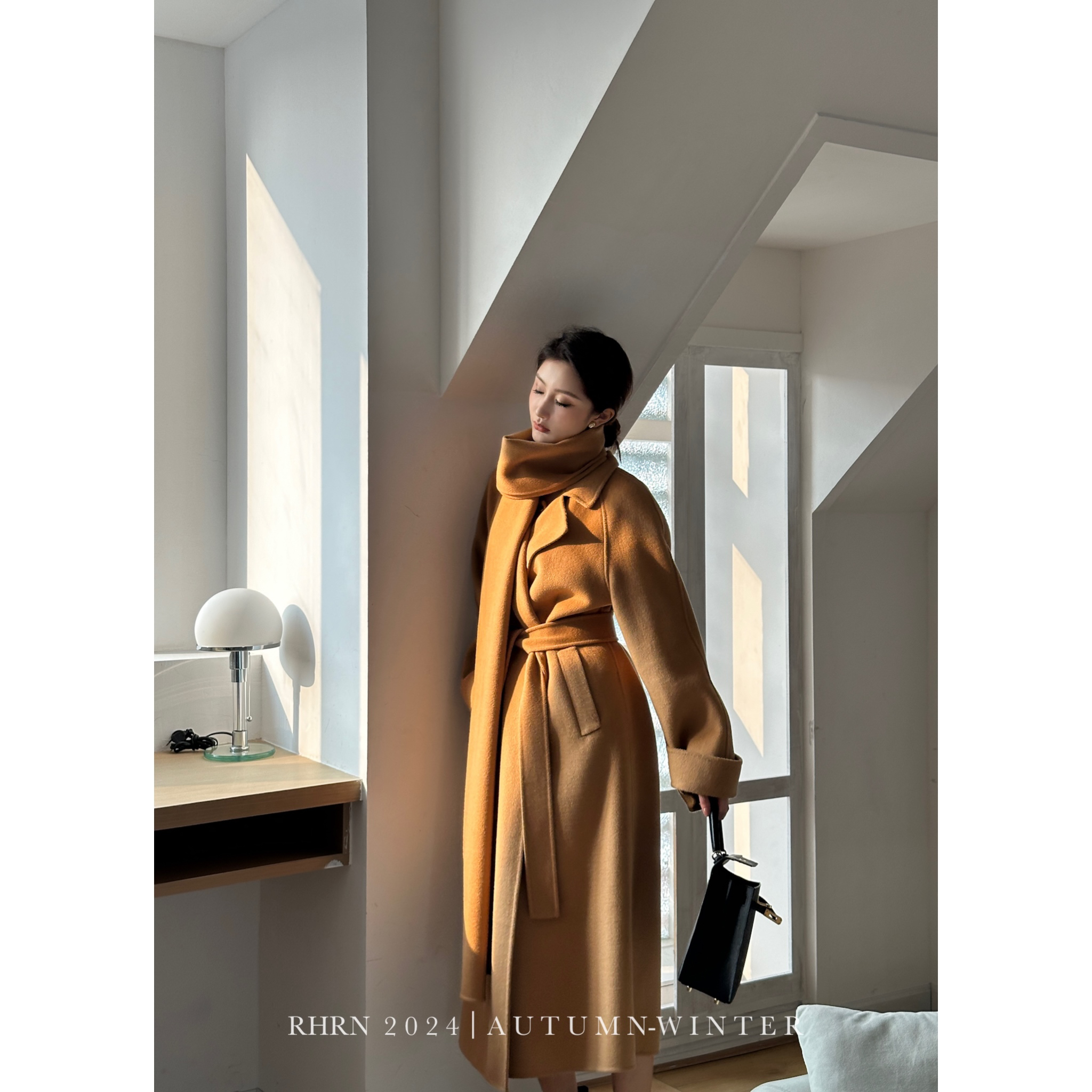 RHRN低调贵族假两件全羊毛大衣 