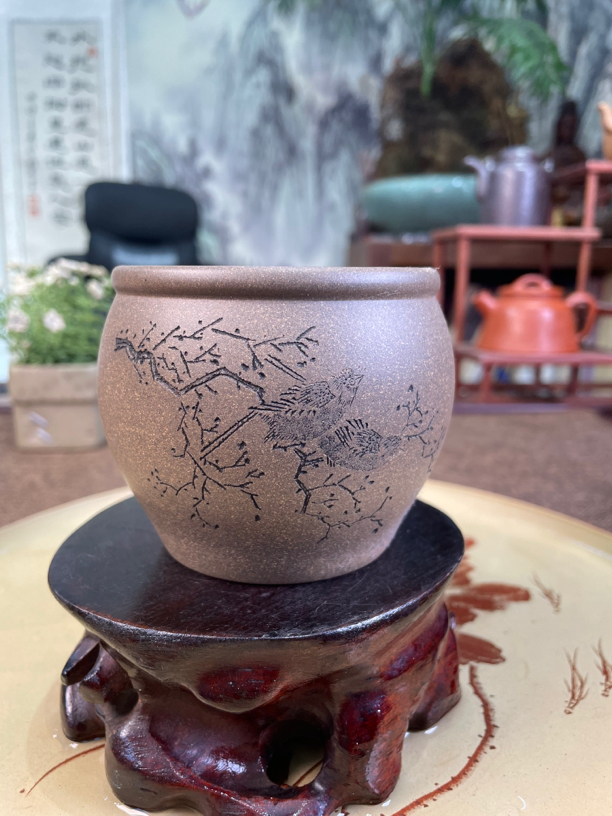 宜兴精美红泥大号双色紫砂杯茶具主人杯小口杯大口缸杯品茗杯茶杯