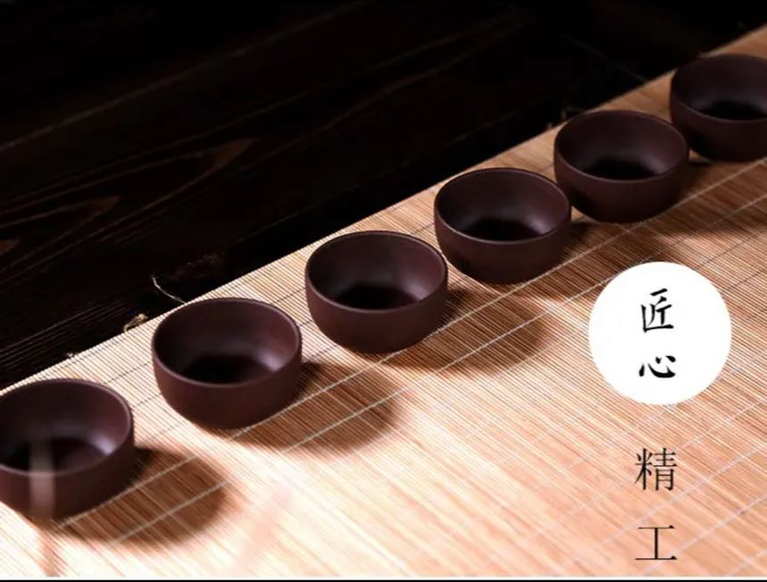 宜兴紫砂陶瓷纯手工品茗功夫小口杯1组茶杯紫砂杯高档茶具6只