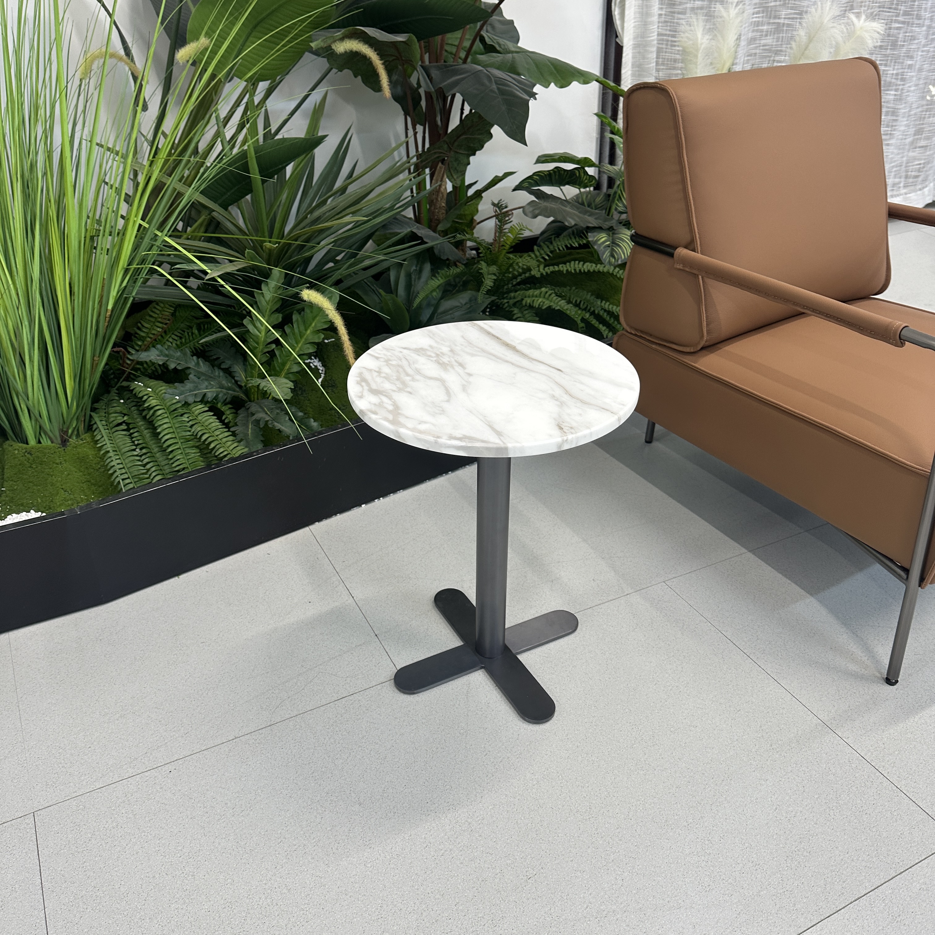 长风 T-332A大理石边几｜现代极简创意小边几圆形花架边几家用客厅