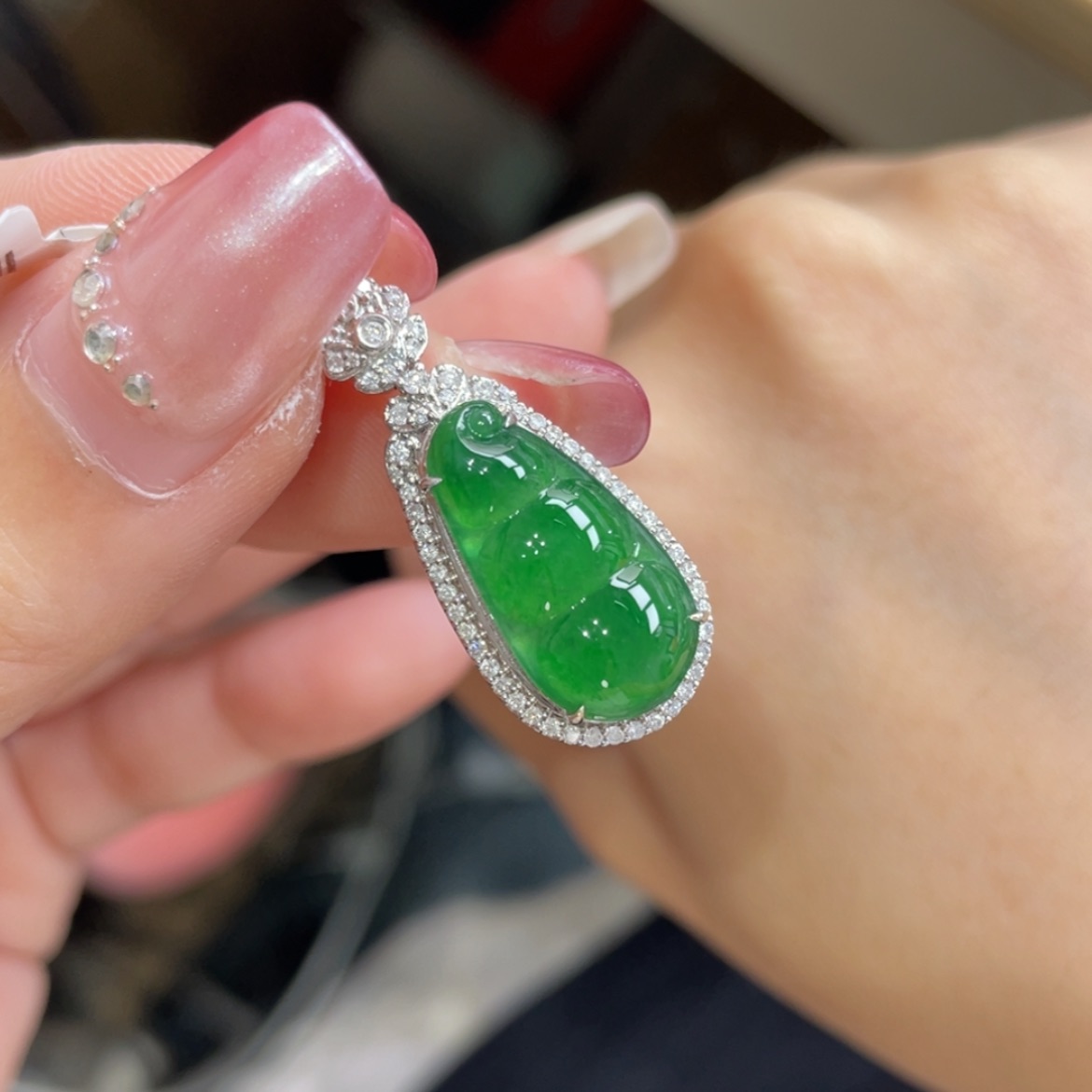 【闪购商品】翡翠颈饰18K金镶嵌
