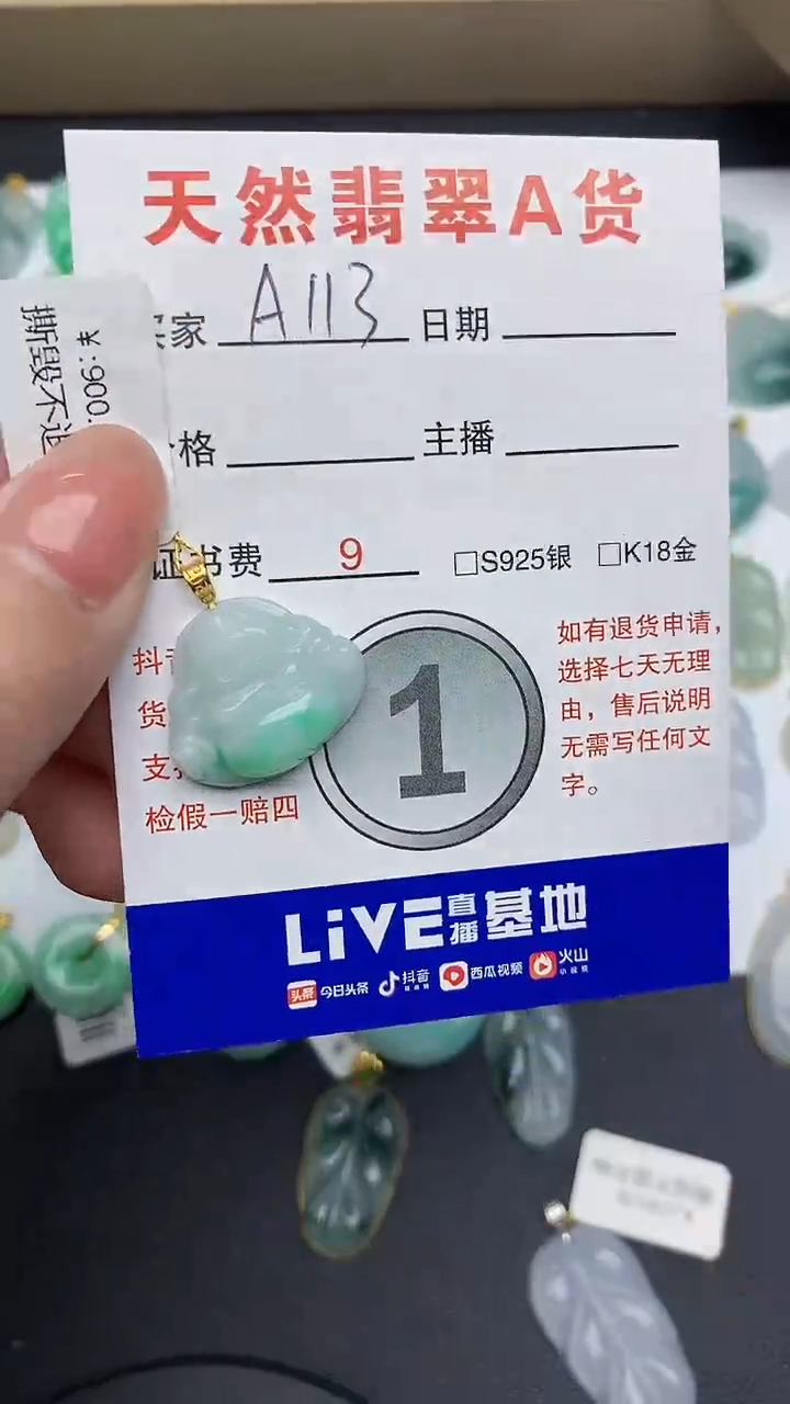 【闪购商品】翡翠颈饰18K金镶嵌1
