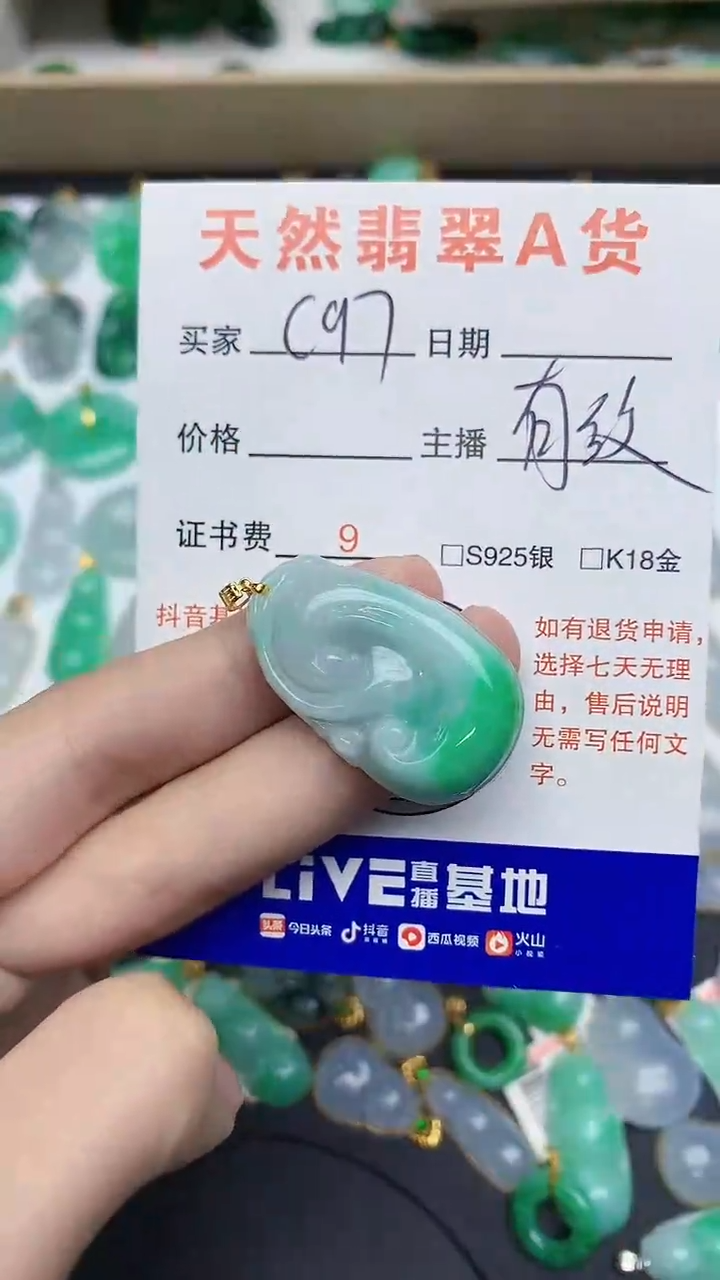 【闪购商品】翡翠颈饰18K金镶嵌1