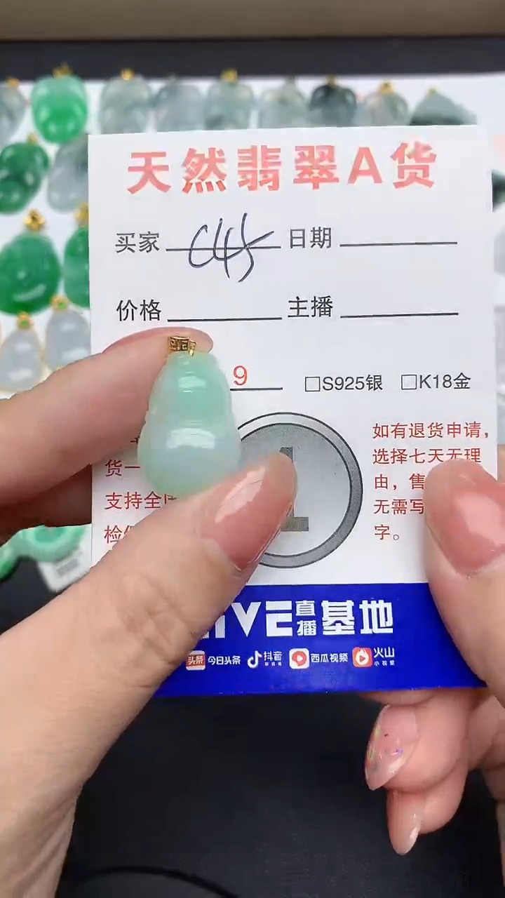 【闪购商品】翡翠颈饰18K金镶嵌1