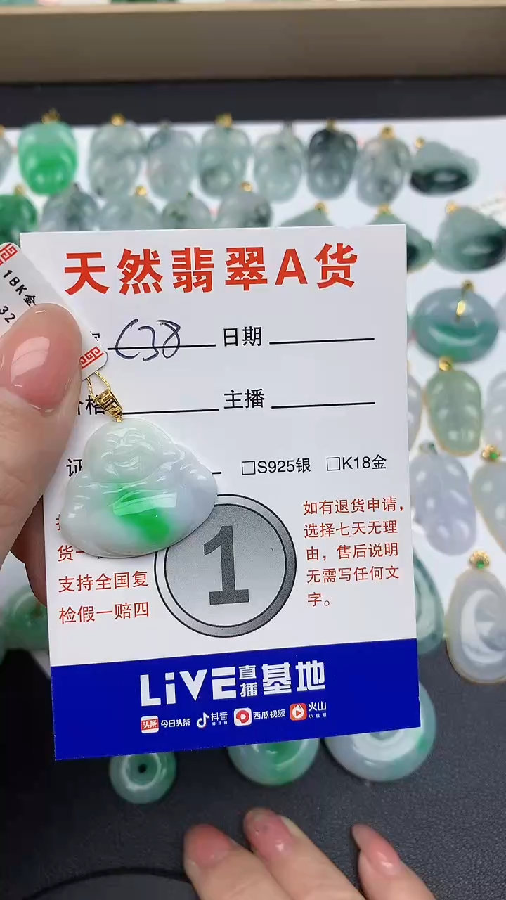 【闪购商品】翡翠颈饰18K金镶嵌1