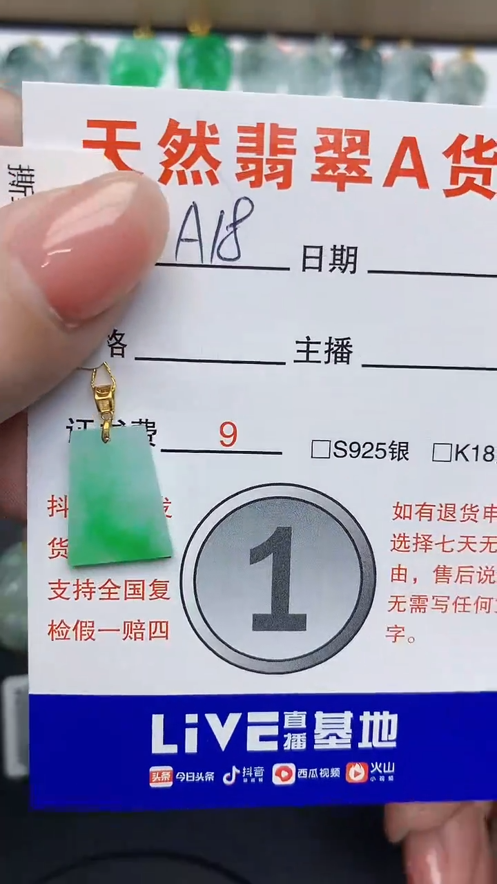 【闪购商品】翡翠颈饰18K金镶嵌1
