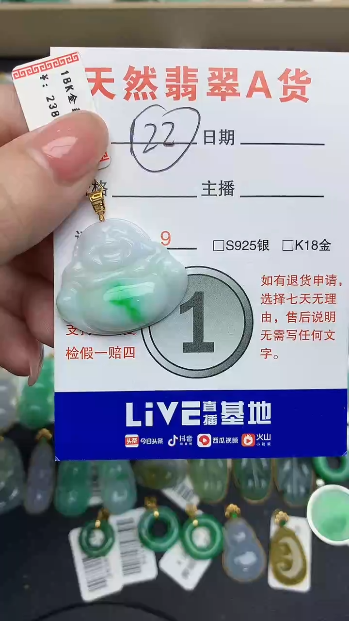 【闪购商品】翡翠颈饰18K金镶嵌1