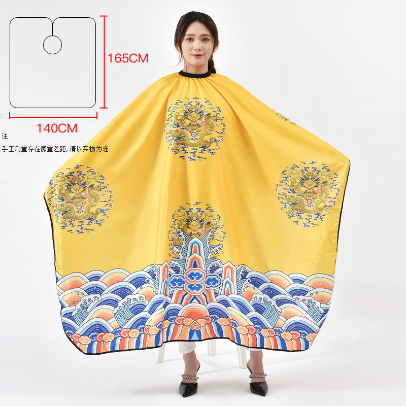 龙袍围布理发店专用剪头发剃头家用大号围衣不沾发防静电龙凤高档