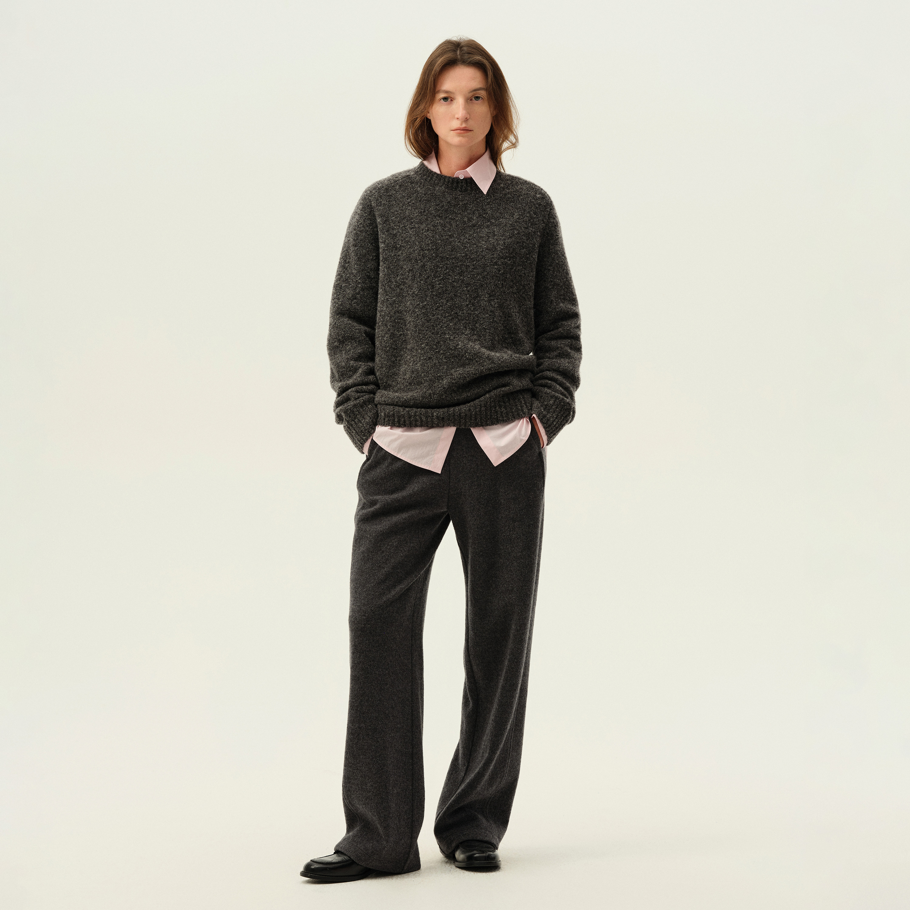  白弓BAIGONG/17.5微米美丽诺羊毛圈圈纱套头毛衣51525X