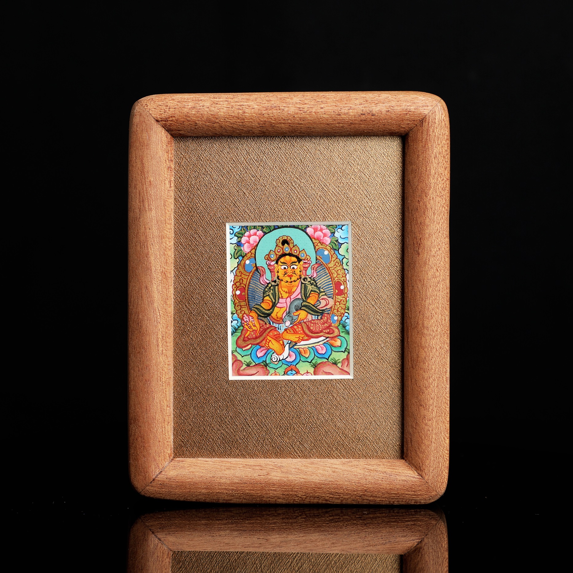 (杨七七）手绘黄财神摆台书桌装饰相框