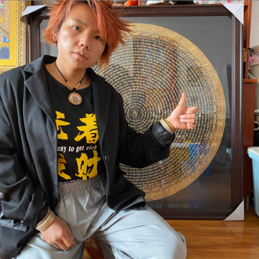 （杨七七）一米尺寸黑金装饰画（到货定框）