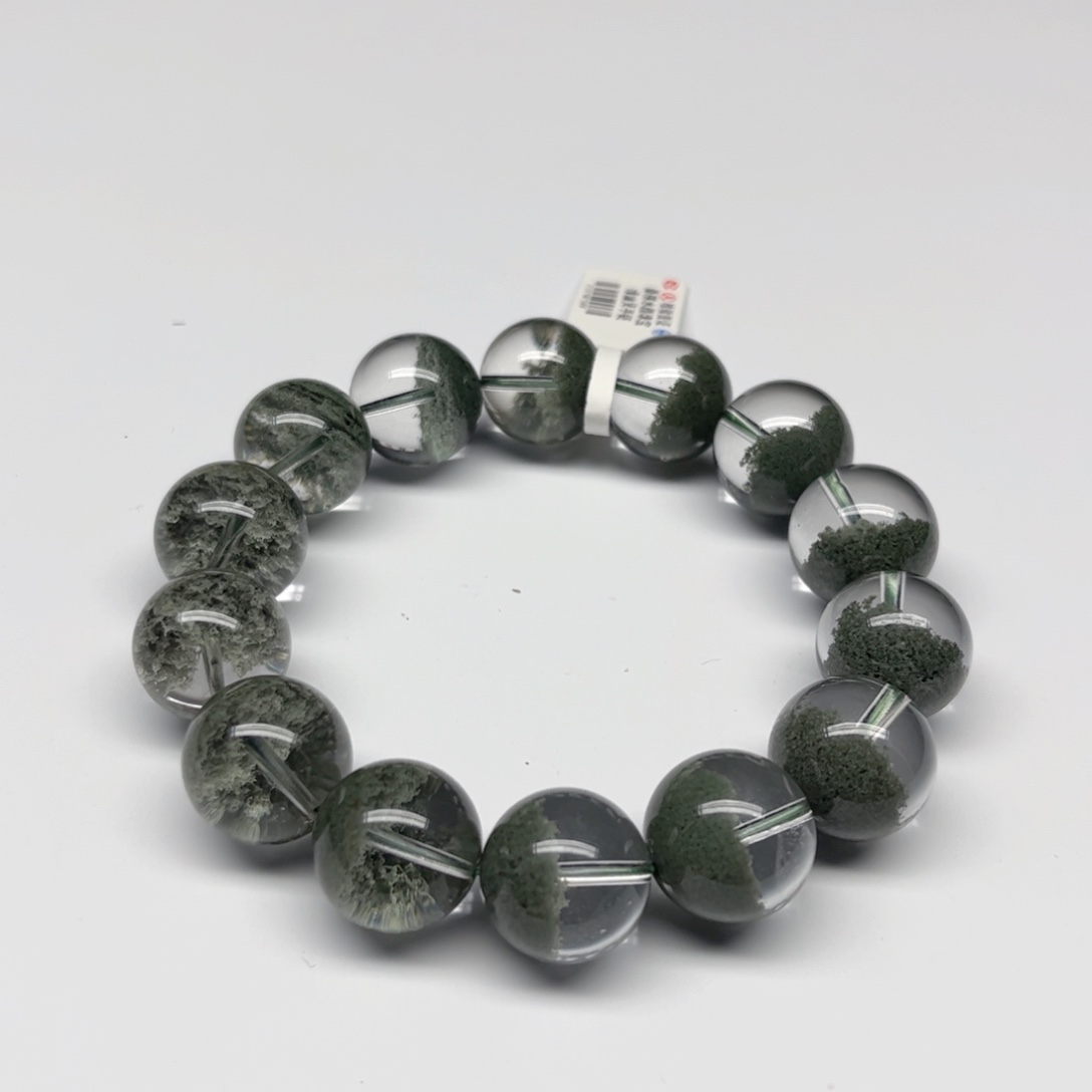 天然巴西绿幽灵聚宝盆手链