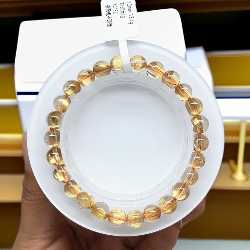 福利 天然巴西钛晶手链