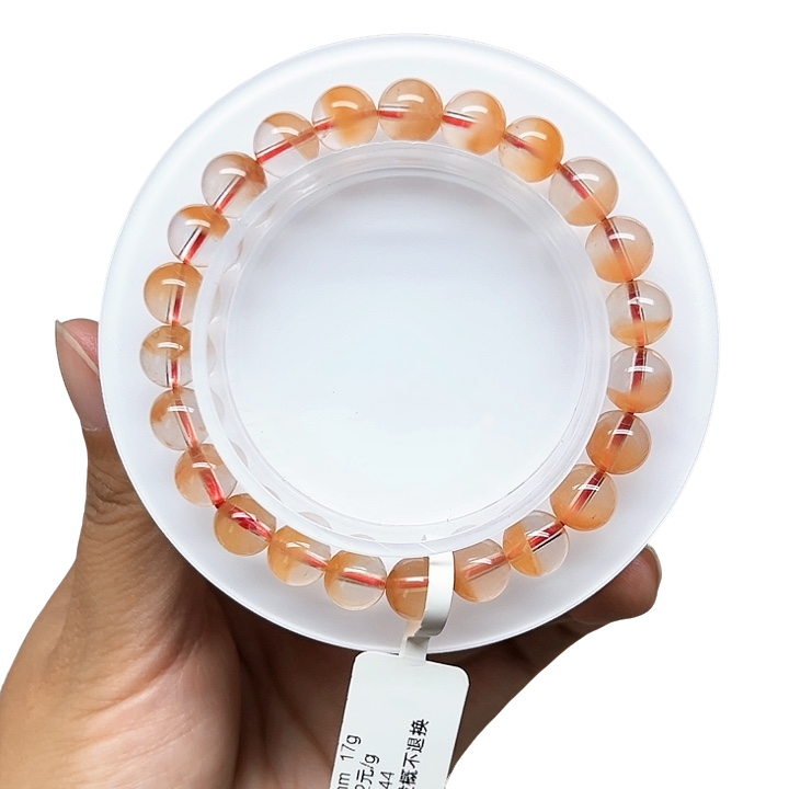 天然红兔毛聚宝盆手链