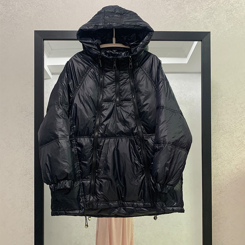 波司澄冬季新款大码女羽绒服孕妈休闲宽松大红色卫衣大码女装不钻