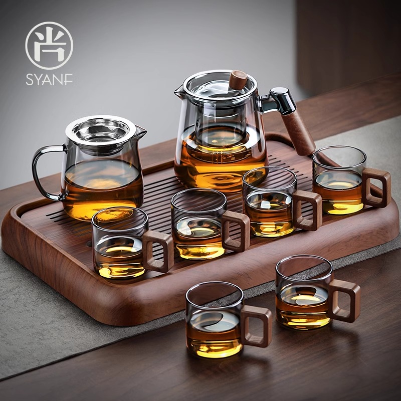 玻璃茶具套装轻奢高档新款喝茶家用茶杯一整套一套功夫茶具泡茶壶