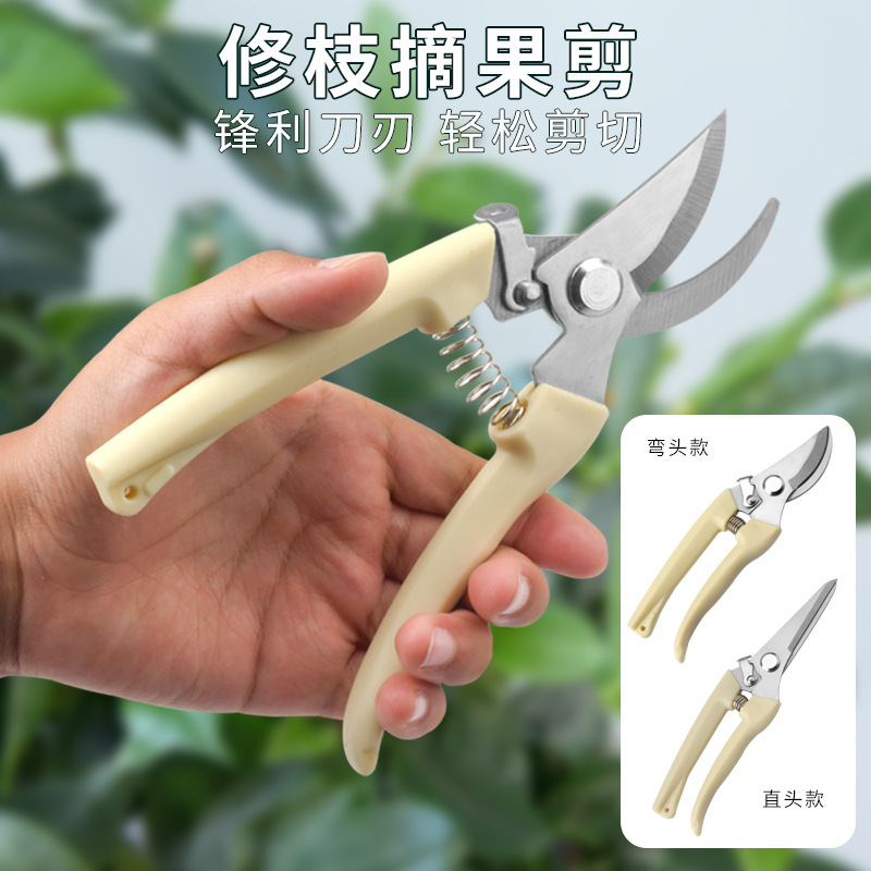 不锈钢修枝剪园艺剪刀修花枝剪省力剪花插花剪刀盆景花艺园林工具
