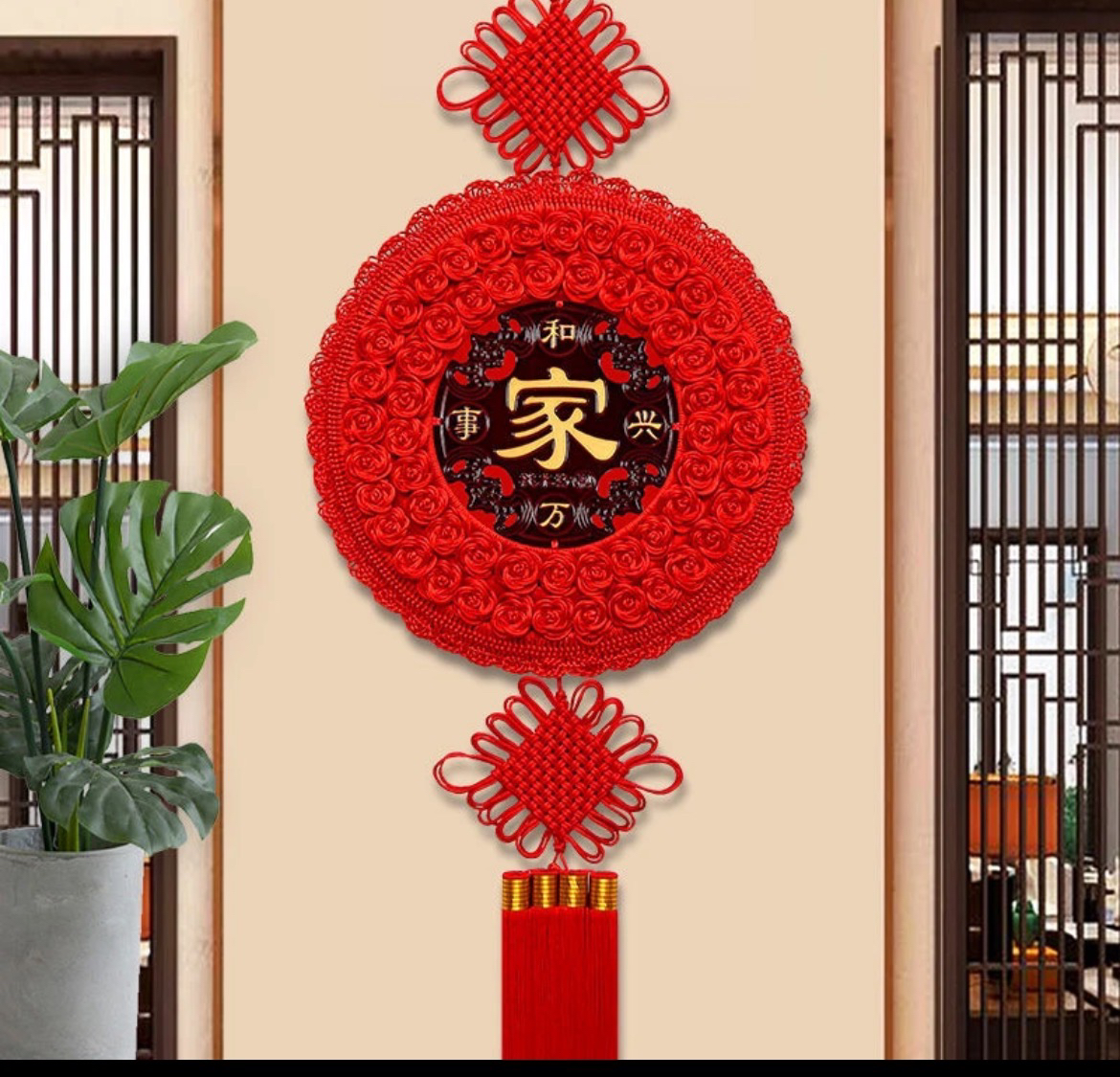 中国红中国结手艺编制中国结