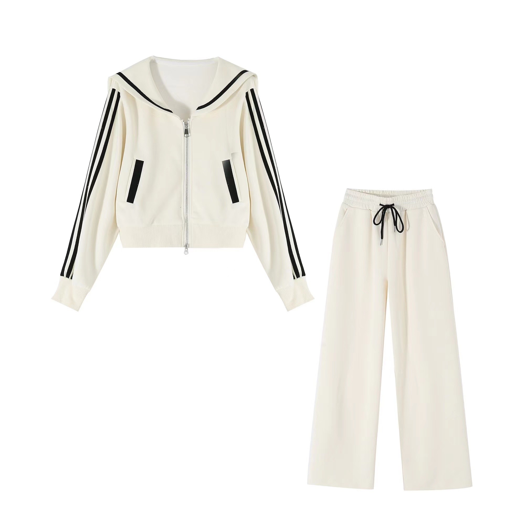 KC116-春秋时尚显瘦卫衣阔腿裤高端休闲运动两件套女