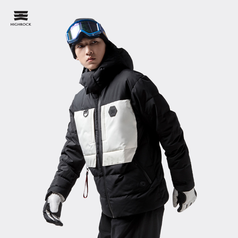 HIGHROCK/天石冬季保暖鹅绒羽绒服户外防寒连帽滑雪服T081/082
