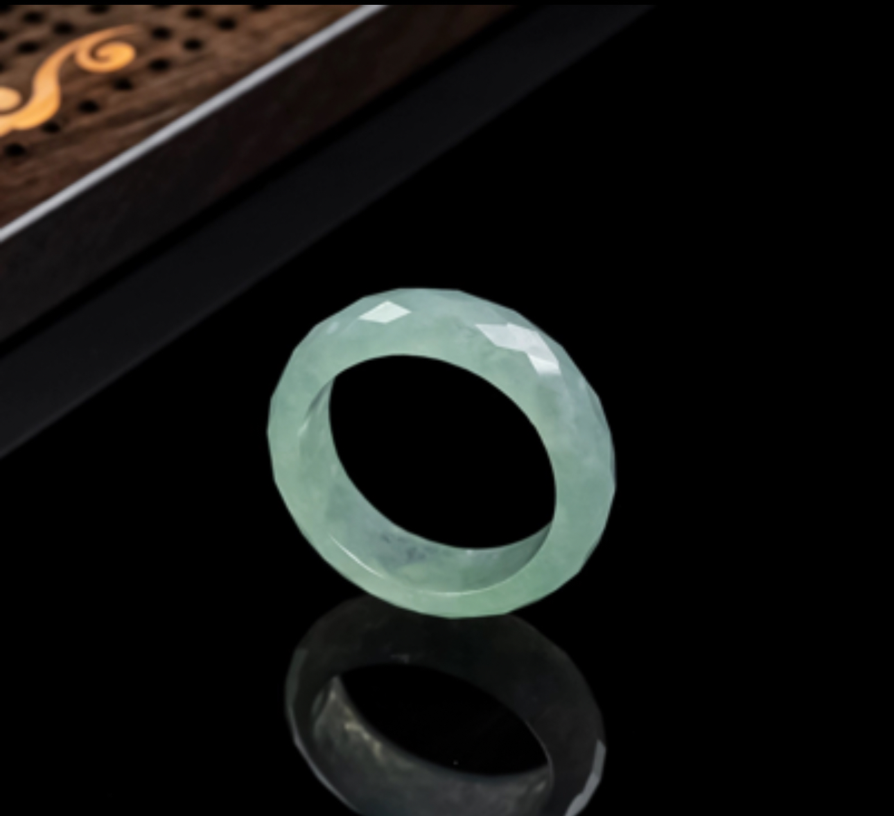 翡翠戒指正品天然A货翡翠冰糯种钻切割面戒指