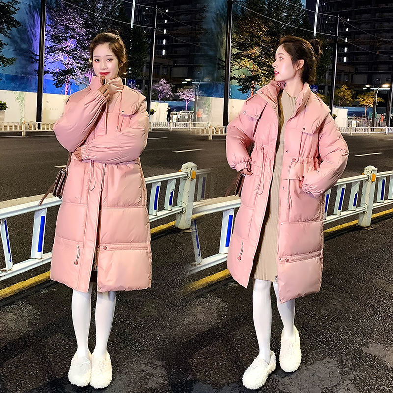 羽绒服2023新款爆款女士女款中长款季雪梨连帽甜美加厚百搭