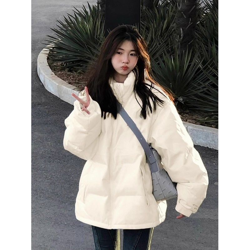 新款2023羽绒服立领服女潮冬学生韩版新款宽松显瘦不臃肿袄加厚外