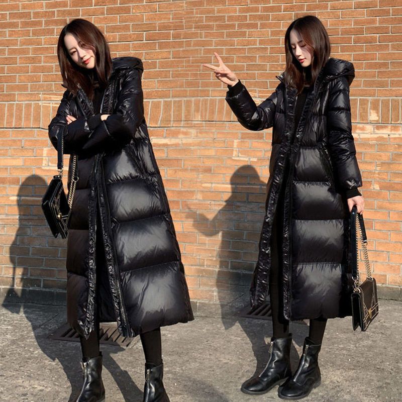 【加长加厚】棉衣女新款冬季加款过膝棉服女连帽加厚修身棉
